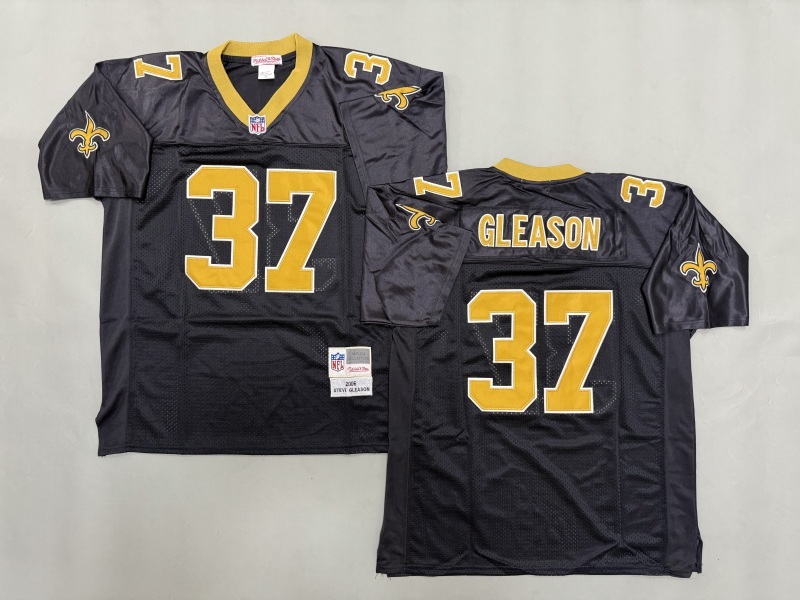 Men 2025 New Orleans Saints #37 Gleason black Throwback Limited NFL Jersey style 001->new orleans saints->NFL Jersey